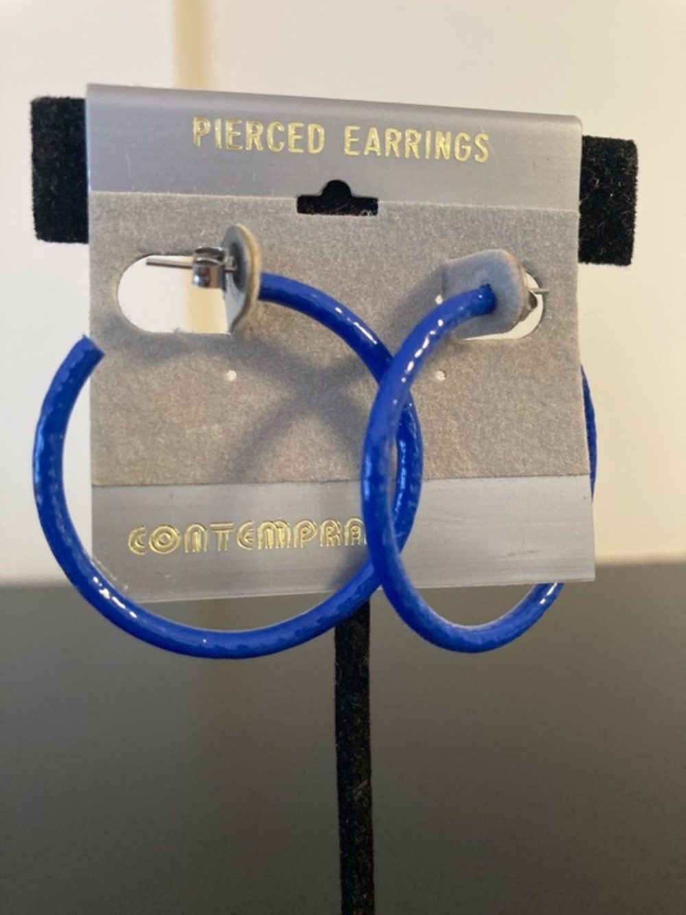 Bright Royal Blue Hoop Earrings
